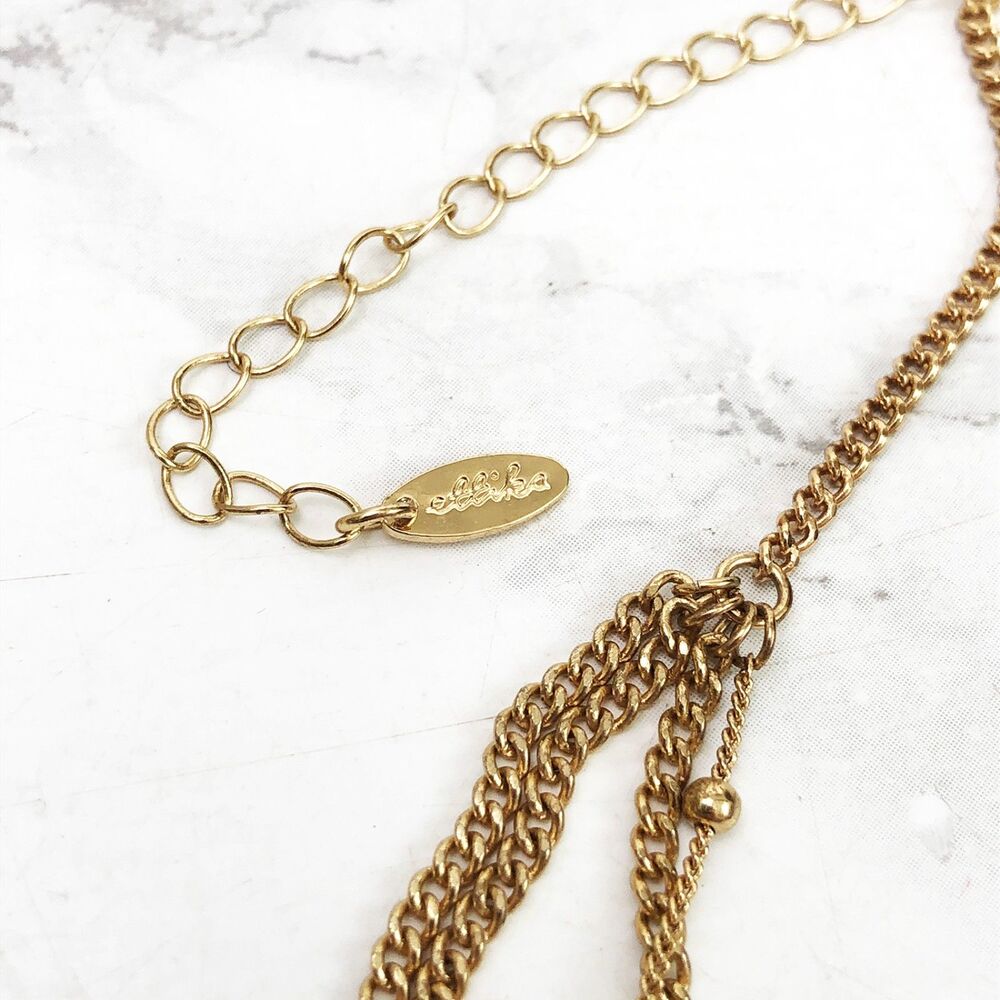 Ettika X Rachel Zoe Chloe Tassel Necklace Yellow Gold Layered Lariat Collar - Picture 3 of 10